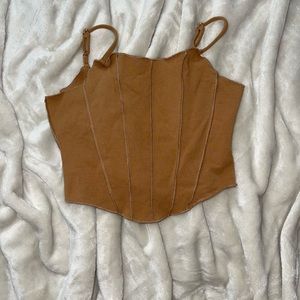 cropped brown distressed tank top size medium from shein